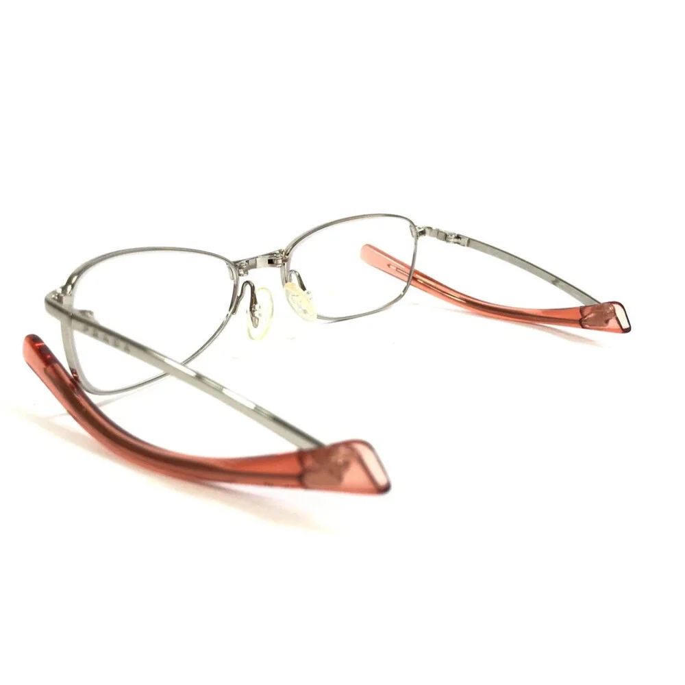 Prada Eyeglasses Frames VPR76C 9AC-4L1 Silver Collapsible Folding 53-18-145